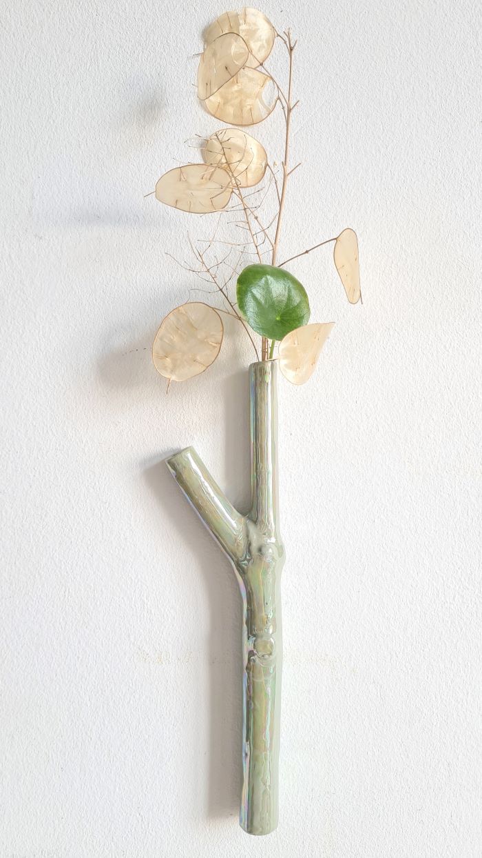 WANDVASE ASTEL perlmut grün